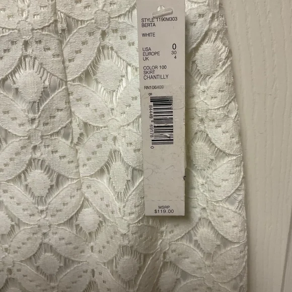 Antonio Melani Size 0 cream colored lace Suit. Skirt and Jacket NWT - Picture 8 of 10